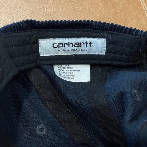 Carhartt WIP Blue/Orange Corduroy Hat with Adjustable Strap (O/S) - Picture 2 of 4